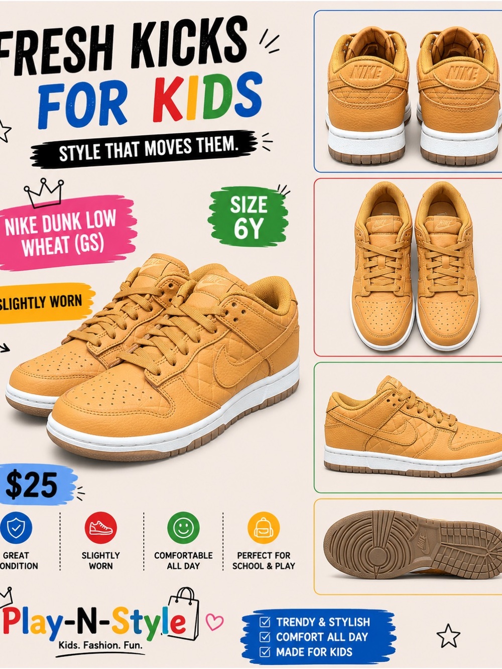 Nike Low-Top Sneakers in Wheat/Tan